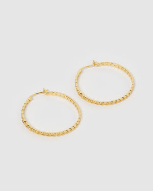 Izoa Megan Hoop Earrings Gold