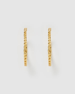 Izoa Megan Hoop Earrings Gold