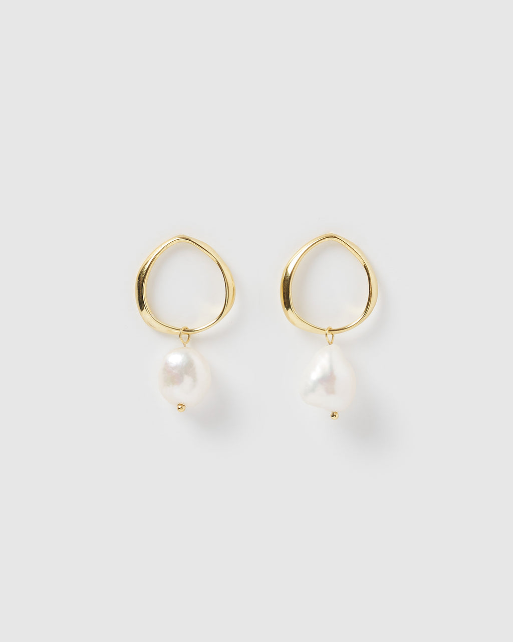 Izoa Mini Pearl Drop Earrings Gold