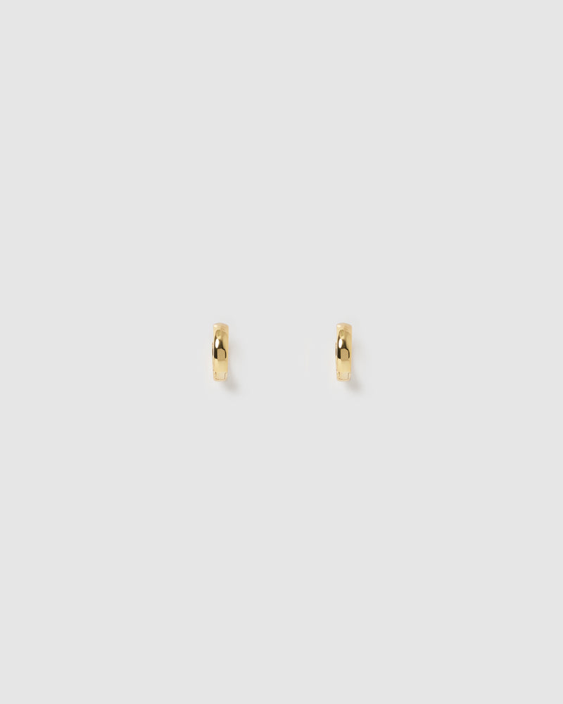 Izoa Midnight Mini Hoop Earrings Gold