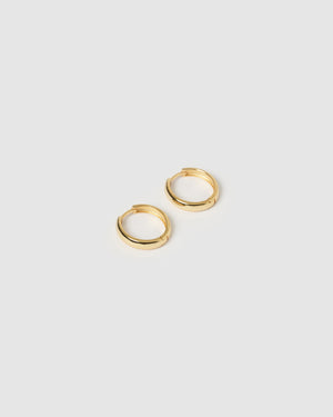 Izoa Midnight Small Huggie Earrings Gold