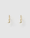 Izoa Mini Moon Huggie Earrings Gold