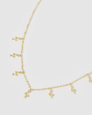 Izoa Mini Snake Choker Necklace Gold