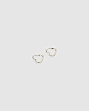 Izoa Mini Zoe Heart Earrings Silver