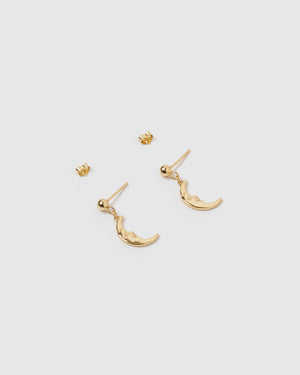 Izoa Moon Earrings Gold