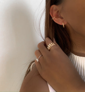 Izoa Gracie Huggie Earrings Gold