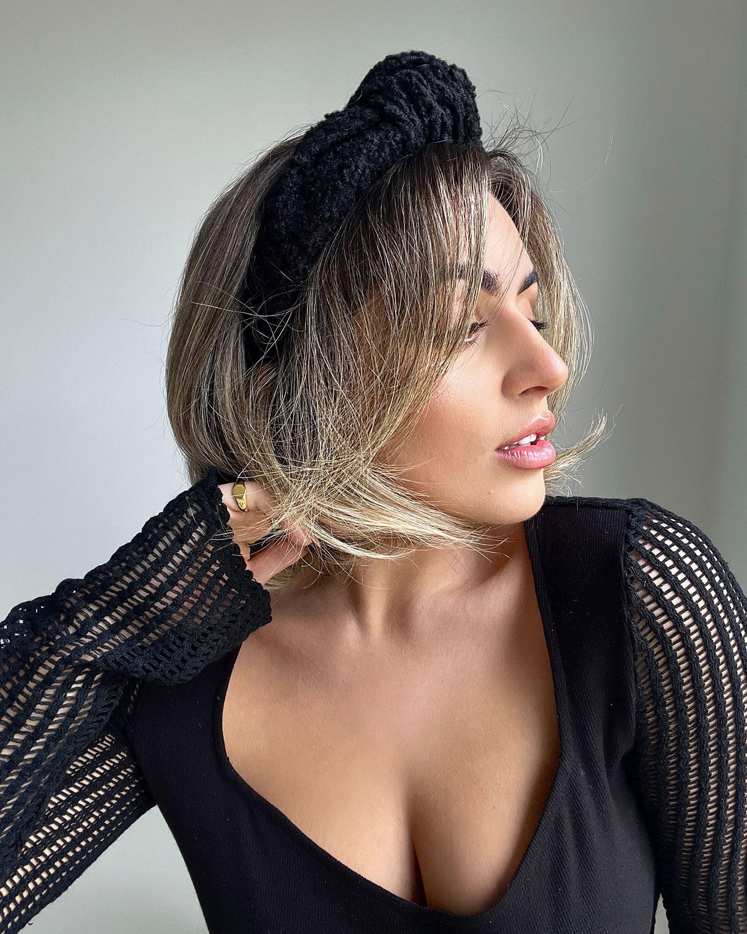 Izoa Missy Headband Solid Black