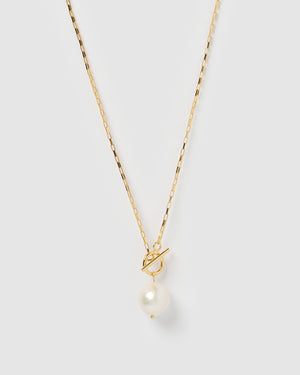 Izoa Margarite Necklace Gold Pearl