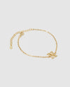 Izoa Crystal Letter N Bracelet Gold