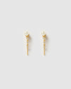 Izoa Natalie Drop Stud Earrings Gold
