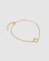 Izoa Crystal Letter O Bracelet Gold