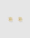 Izoa Pisces Star Sign Symbol Stud Gold