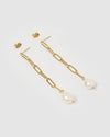 Izoa Priscilla Earrings Gold Freshwater Pearl