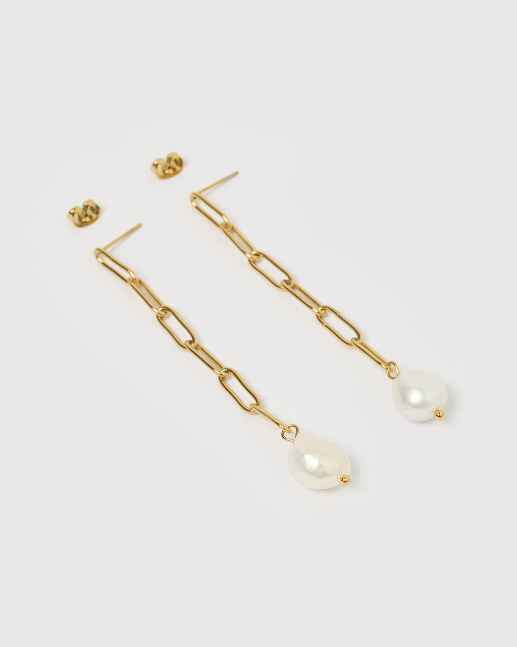 Izoa Priscilla Earrings Gold Freshwater Pearl