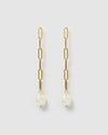Izoa Priscilla Earrings Gold Freshwater Pearl