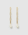 Izoa Priscilla Earrings Gold Freshwater Pearl