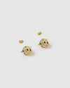 Izoa Panther Stud Earrings Gold Black