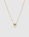 Izoa Pisces Star Sign Symbol Necklace Gold