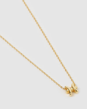 Izoa Pisces Star Sign Symbol Necklace Gold