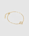 Izoa Crystal Letter Q Bracelet Gold