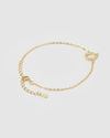 Izoa Crystal Letter Q Bracelet Gold