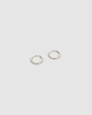 Izoa Rae Small Huggie Earrings Silver