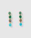 Izoa Ravish Earrings Gold Green Blue