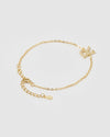 Izoa Crystal Letter R Bracelet Gold