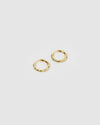 Izoa Rosetta Hoop Earrings Gold Green