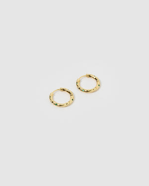 Izoa Rosetta Hoop Earrings Gold Green