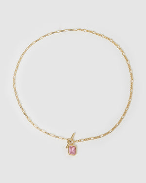 Izoa Radiance Necklace Gold Pink