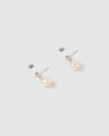 Izoa Rain Drop Earrings Silver Freshwater Pearl