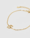 Izoa Crystal Letter S Bracelet Gold