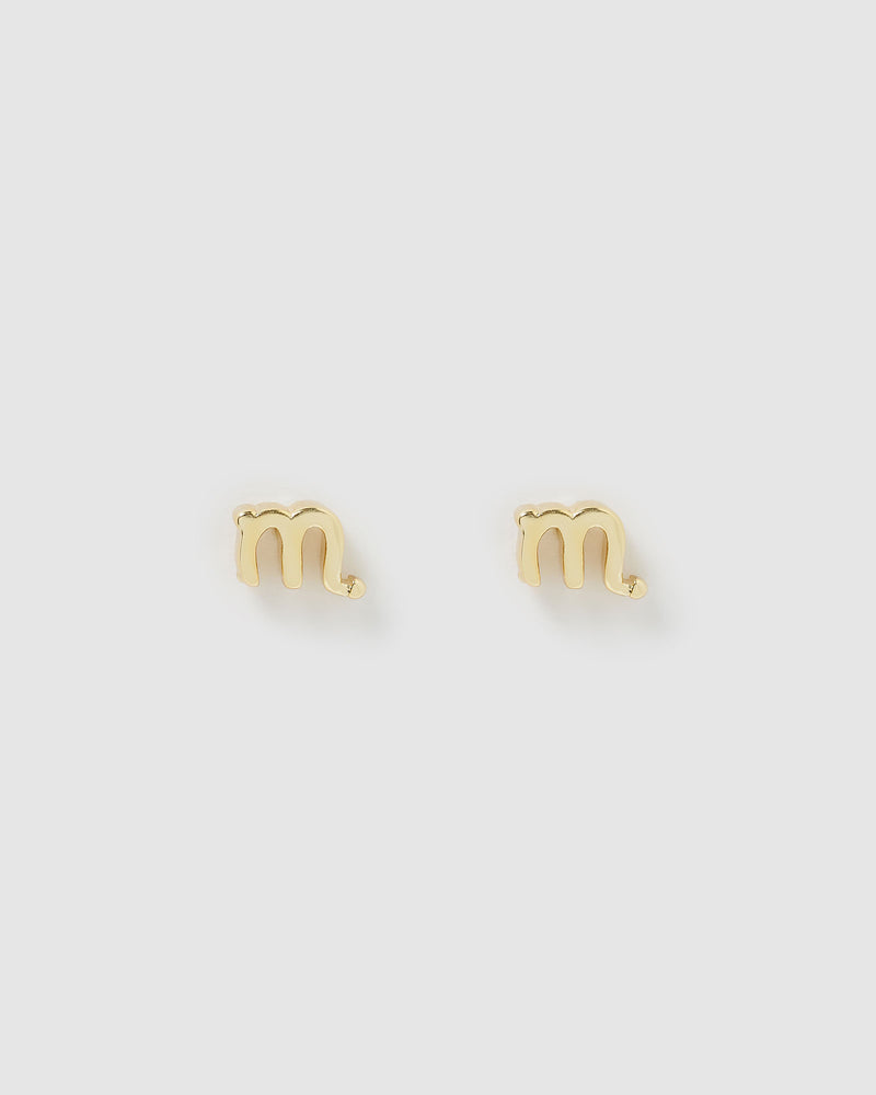 Izoa Scorpio Star Sign Symbol Stud Gold