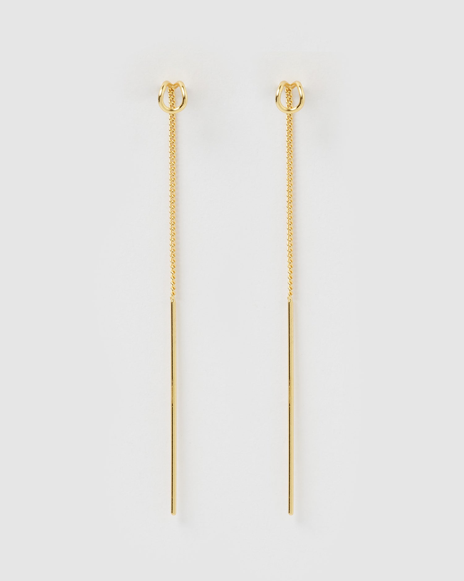 Izoa Sienna Thread Earrings Gold