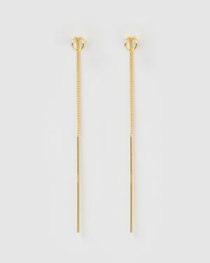 Izoa Sienna Thread Earrings Gold