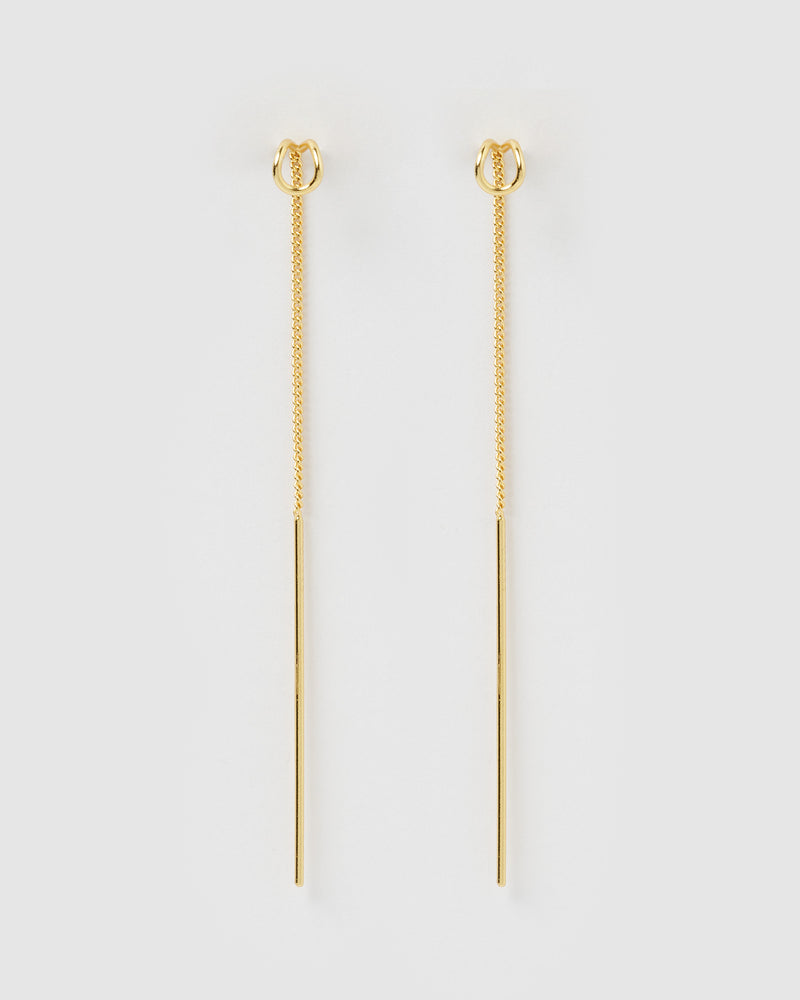 Izoa Sienna Thread Earrings Gold