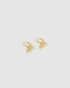 Izoa Aquarius Star Sign Symbol Huggie Earring Gold