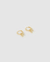 Izoa Sagittarius Star Sign Symbol Huggie Earrings Gold