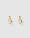 Izoa Virgo Star Sign Symbol Huggie Earrings Gold
