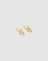 Izoa Virgo Star Sign Symbol Huggie Earrings Gold