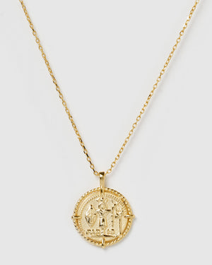 Izoa Superstition Pendant Necklace Gold