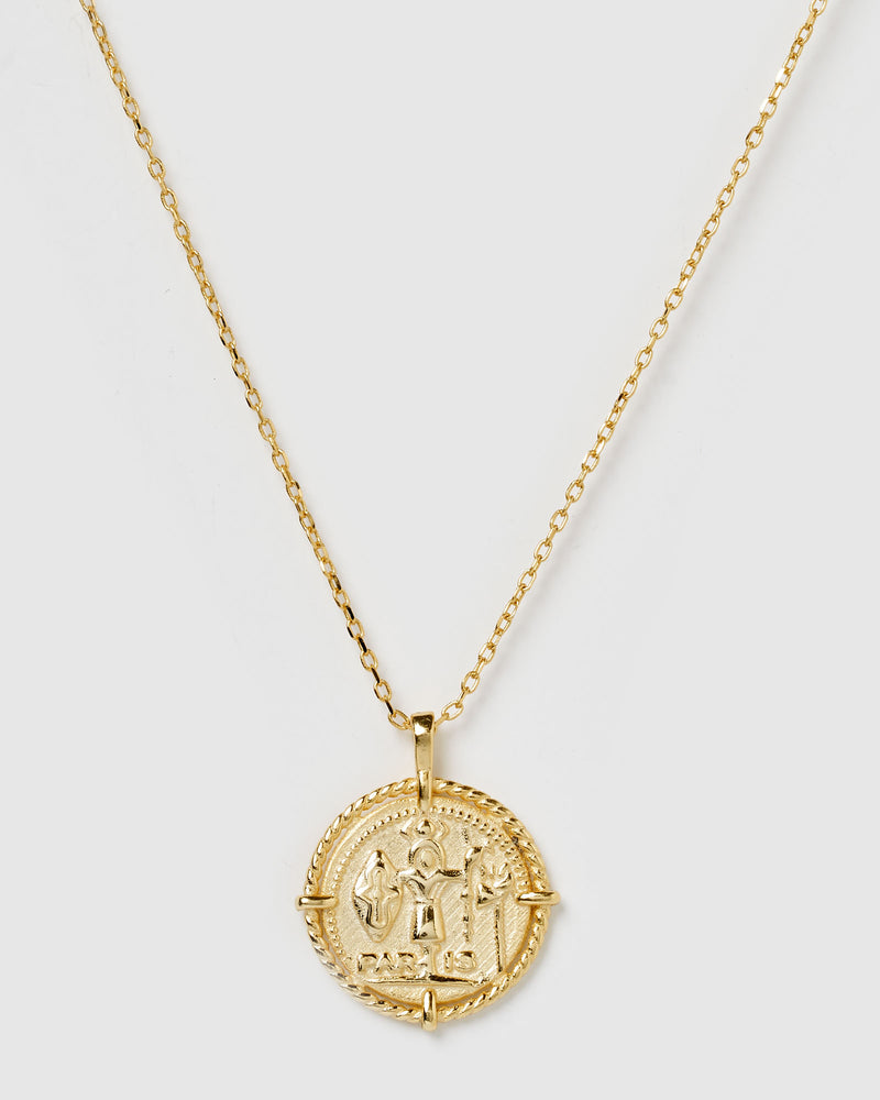 Izoa Superstition Pendant Necklace Gold