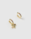 Izoa Sagittarius Star Sign Huggie Earring Gold Multi