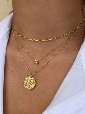 Izoa Sagittarius Star Sign Symbol Necklace Gold