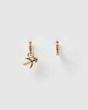 Izoa Sagittarius Star Sign Huggie Earring Gold Multi