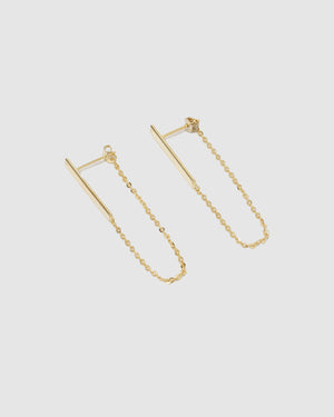 Izoa Samantha Chain drop Earrings Gold