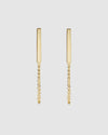 Izoa Samantha Chain drop Earrings Gold