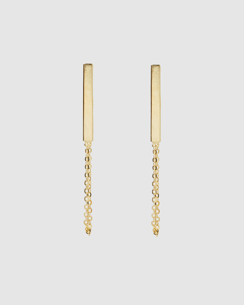 Izoa Samantha Chain drop Earrings Gold