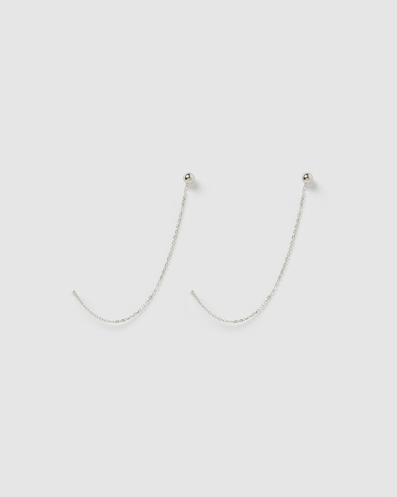 Izoa Scarlett thread Earrings Silver